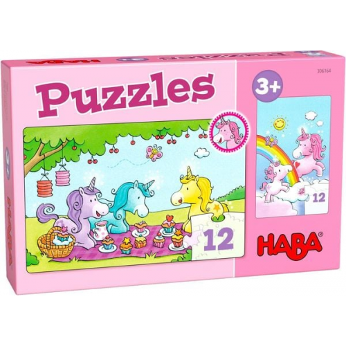 HABA - Puzzles Einhorn Glitzerglück - Rosalie & Friends, 12 Teile