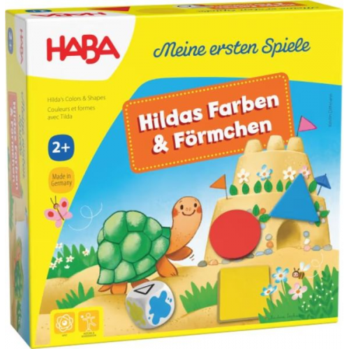 HABA 1307043001 - Meine ersten Spiele, Hildas Farben & Förmchen, Würfelspiel