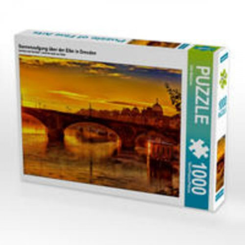 CALVENDO Puzzle Sonnenaufgang über der Elbe in Dresden 1000 Teile Lege-Größe 64 x 48 cm Foto-Puzzle Bild von Dirk Meutzner