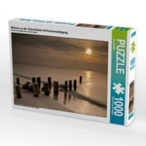 CALVENDO Puzzle Buhnen an der Ostseeküste mit Sonnenuntergang 1000 Teile Lege-Größe 64 x 48 cm Foto-Puzzle Bild von Rico Ködder