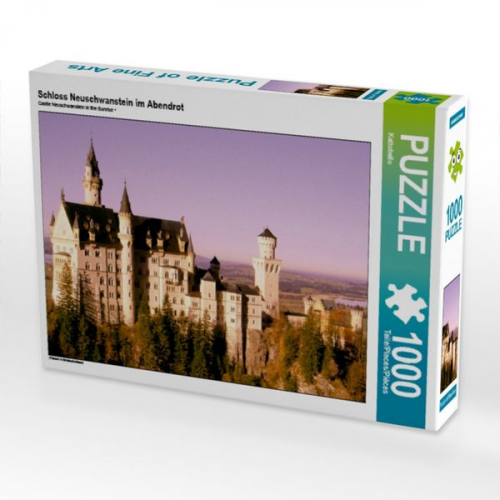 Schloss Neuschwanstein im Abendrot (Puzzle)