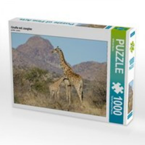 CALVENDO Puzzle Giraffe mit Jungtier 1000 Teile Lege-Größe 64 x 48 cm Foto-Puzzle Bild von Wilfried Martin