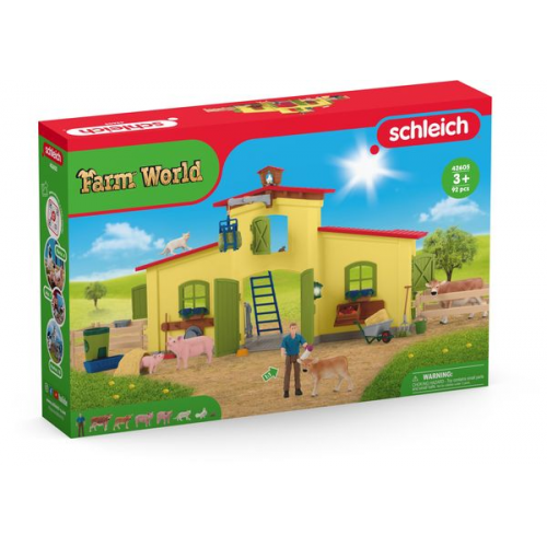 Schleich - Farm World - Großer Stall mit Tieren und Zubehör