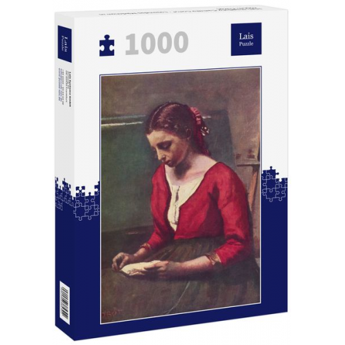 Lais Puzzle Jean-Baptiste-Camille Corot - Lesendes Mädchen in rotem Trikot 1000 Teile