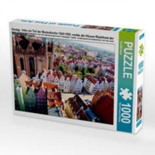 CALVENDO Puzzle Danzig - links ein Teil der Marienkirche 1343-1502, rechts die Häuser-Rückfront der Frauengasse 1000 Teile Lege-Größe 64 x 48 cm Foto-