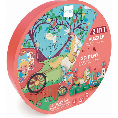 Scratch - 2in1 Spielpuzzle 3D Prinzessin 32 Teile