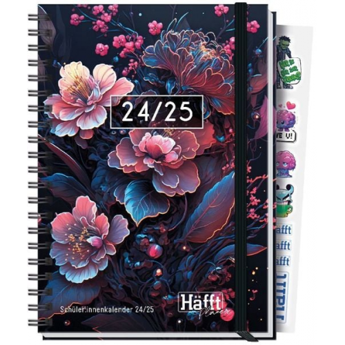 Häfft PLANER 24/25 Premium - Schüler-Kalender - Dark Bloom