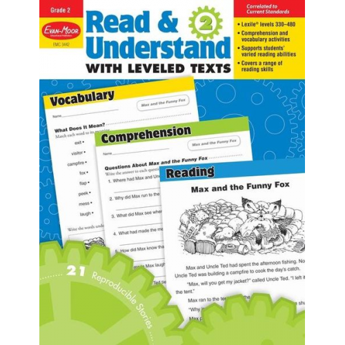 Educational Publishers Evan-Moor - Read and Understand with Leveled Texts, Grade 2 Teacher Resource