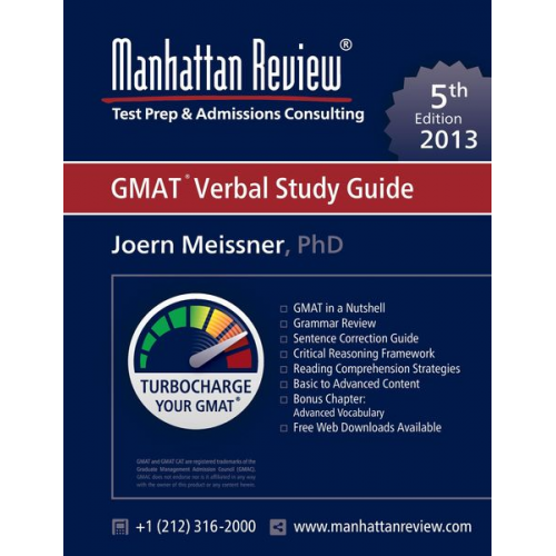 Joern Meissner Manhattan Review - Manhattan Review GMAT Verbal Study Guide [5th Edition]