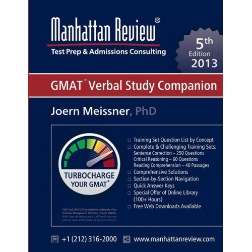 Joern Meissner Manhattan Review - Manhattan Review GMAT Verbal Study Companion [5th Edition]