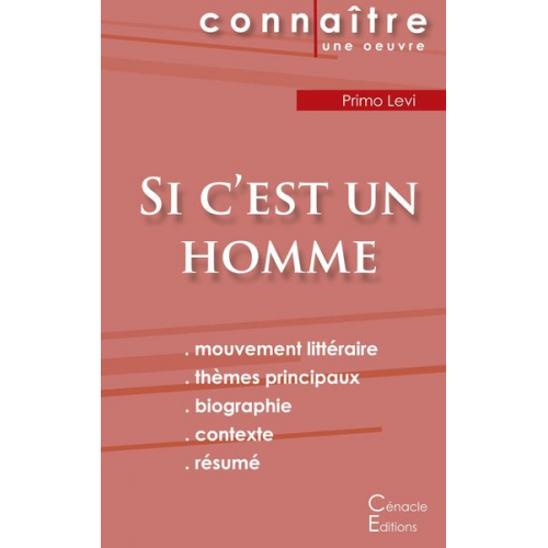 Primo Levi - Fiche de lecture Si c'est un homme de Primo Levi (Analyse littéraire de référence et résumé complet)