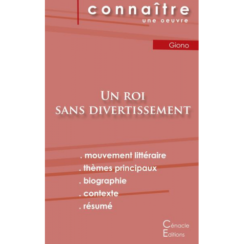 Jean Giono - Fiche de lecture Un roi sans divertissement de Jean Giono (Analyse littéraire de référence et résumé complet)