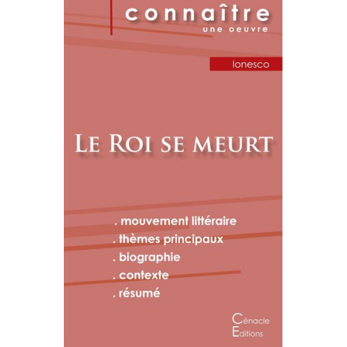 Eugène Ionesco - Fiche de lecture Le Roi se meurt de Eugène Ionesco (Analyse littéraire de référence et résumé complet)