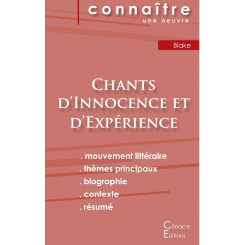 William Blake - Fiche de lecture Chants d'Innocence et d'Expérience (analyse littéraire de référence et résumé complet)