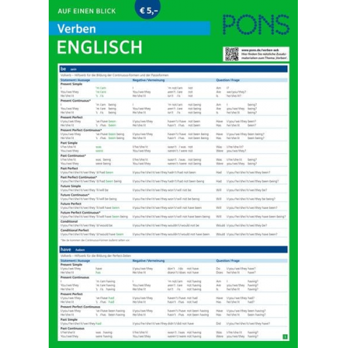 PONS Verben auf einen Blick Englisch