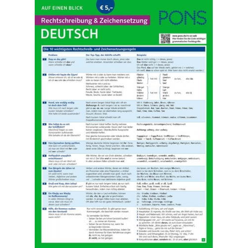 PONS Rechtschreibung & Zeichensetzung auf einen Blick Deutsch