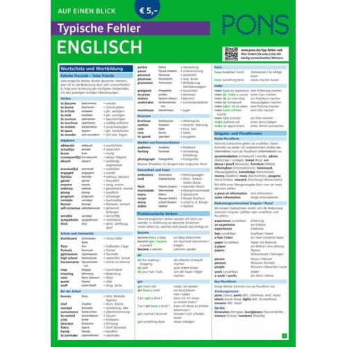 PONS Typische Fehler auf einen Blick Englisch