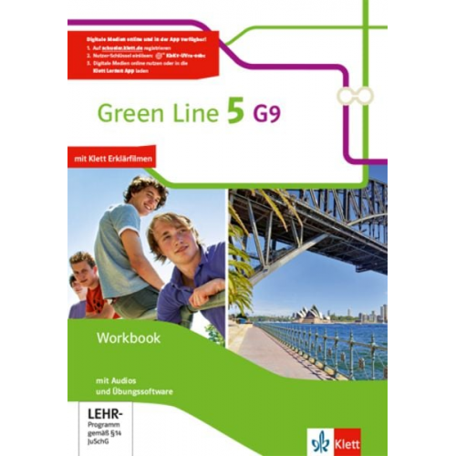 Green Line 5 G9. Workbook mit eingedrucktem Schlüssel zum Download von Online-Material Klasse 9