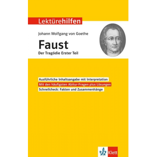 Johannes Wahl - Lektürehilfen Johann Wolfgang von Goethe 'Faust - Der Tragödie erster Teil
