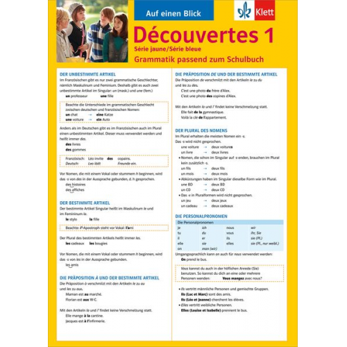 Eric Pajot - Découvertes Série jaune / Série bleue 1 - Auf einen Blick Grammatik