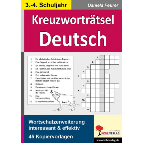 Daniela Feurer - Kreuzworträtsel Deutsch 3.-4. Schuljahr