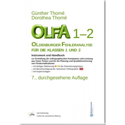 Günther Thomé Dorothea Thomé - OLFA 1-2: Oldenburger Fehleranalyse für die Klassen 1 und 2