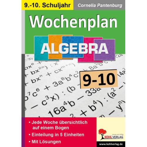 Cornelia Pantenburg - Wochenplan Algebra / Klasse 9-10