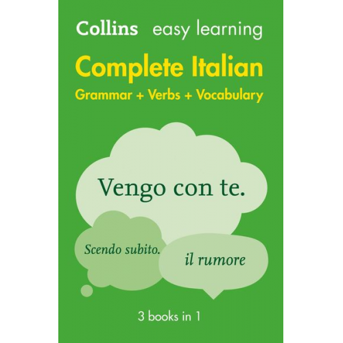 Collins Dictionaries - Easy Learning Italian Complete Grammar, Verbs and Vocabulary (3 books in 1)