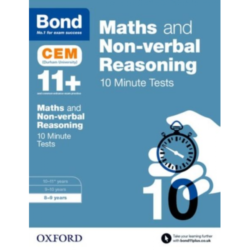 Bond 11 Michellejoy Hughes - Bond 11+: Maths & Non-verbal Reasoning: CEM 10 Minute Tests