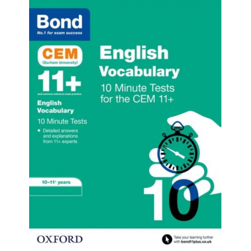 Bond 11 Christine Jenkins - Bond 11+: CEM Vocabulary 10 Minute Tests: Ready for the 2024 exam