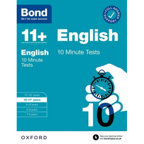 Bond 11 Sarah Lindsay - Bond 11+: Bond 11+ 10 Minute Tests English 10-11 years: For 11+ GL assessment and Entrance Exams