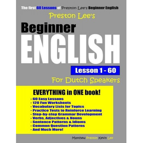 Matthew Preston Kevin Lee - Preston Lee's Beginner English Lesson 1 - 60 For Dutch Speakers