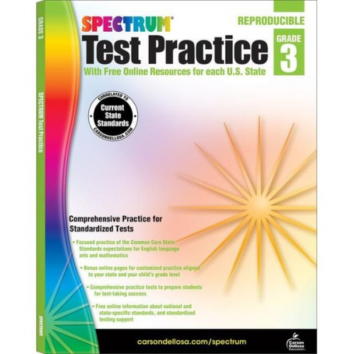 Spectrum Carson Dellosa Education - Spectrum Test Practice, Grade 3