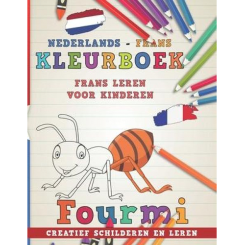 Nerdmedianl - Kleurboek Nederlands - Frans I Frans leren voor kinderen I Creatief schilderen en leren