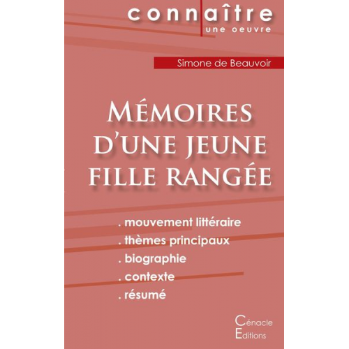 Simone de Beauvoir - Fiche de lecture Mémoires d'une jeune fille rangée de Simone de Beauvoir (Analyse littéraire de référence et résumé complet)