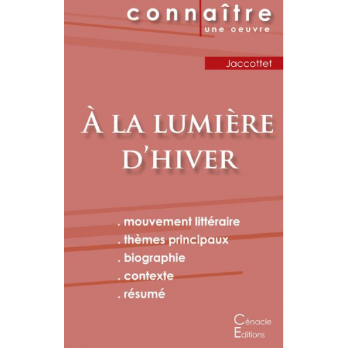 Philippe Jaccottet - Fiche de lecture À la lumière d'hiver de Philippe Jaccottet (Analyse littéraire de référence et résumé complet)