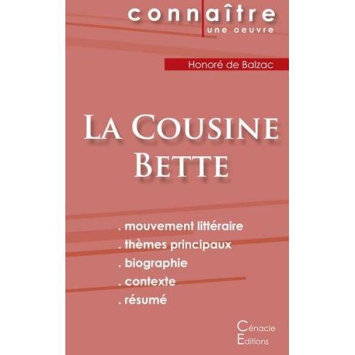 Honore de Balzac - Fiche de lecture La Cousine Bette de Balzac (Analyse littéraire de référence et résumé complet)