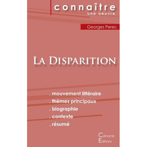 Georges Perec - Fiche de lecture La Disparition de Georges Perec (Analyse littéraire de référence et résumé complet)