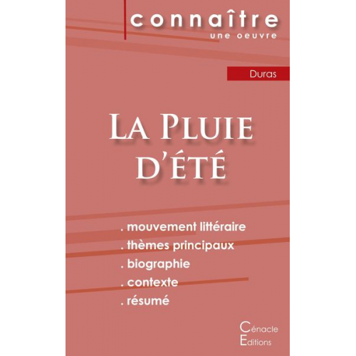 Marguerite Duras - Fiche de lecture La Pluie d'été de Marguerite Duras (Analyse littéraire de référence et résumé complet)