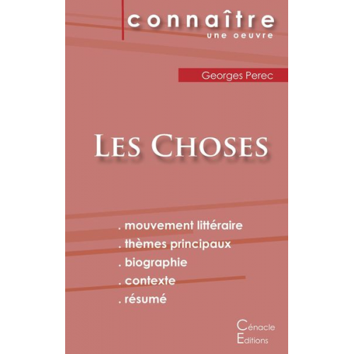 Georges Perec - Fiche de lecture Les Choses de Georges Perec (Analyse littéraire de référence et résumé complet)