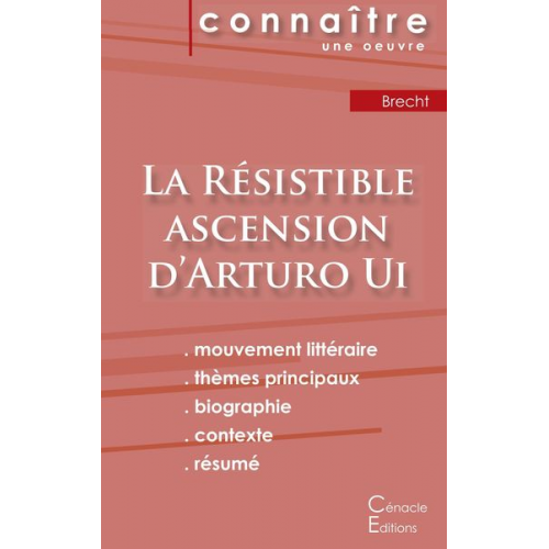 Bertolt Brecht - Fiche de lecture La Résistible ascension d'Arturo Ui de Bertolt Brecht (Analyse littéraire de référence et résumé complet)