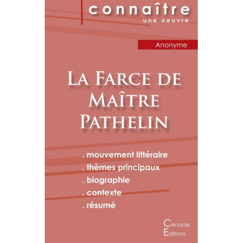 Fiche de lecture La Farce de Maître Pathelin (Analyse littéraire de référence et résumé complet)