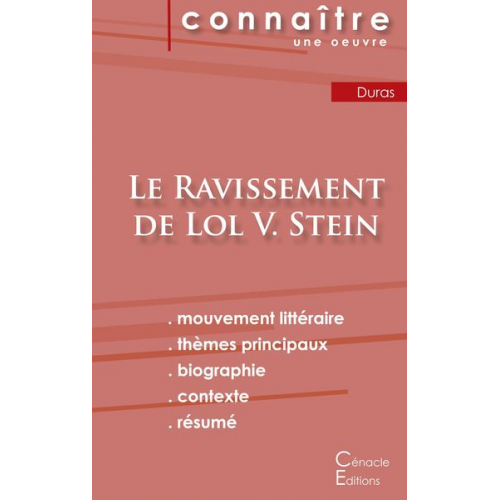 Marguerite Duras - Fiche de lecture Le Ravissement de Lol V. Stein de Marguerite Duras (Analyse littéraire de référence et résumé complet)