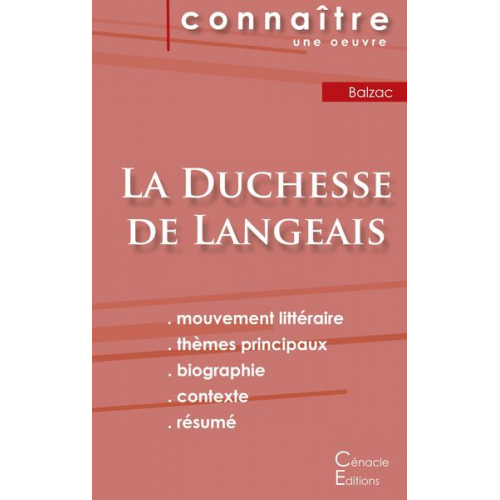 Honore de Balzac - Fiche de lecture La Duchesse de Langeais de Balzac (Analyse littéraire de référence et résumé complet)