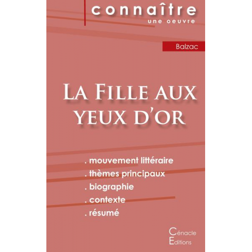 Honore de Balzac - Fiche de lecture La Fille aux yeux d'or de Balzac (Analyse littéraire de référence et résumé complet)