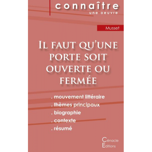 Alfred de Musset - Fiche de lecture Il faut qu'une porte soit ouverte ou fermée (Analyse littéraire de référence et résumé complet)