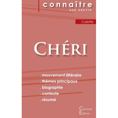 Colette - Fiche de lecture Chéri de Colette (Analyse littéraire de référence et résumé complet)