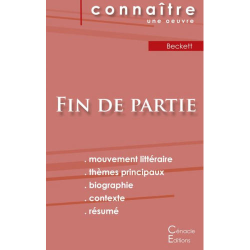 Samuel Beckett - Fiche de lecture Fin de partie de Beckett (Analyse littéraire de référence et résumé complet)