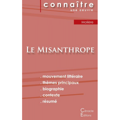 Molière - Fiche de lecture Le Misanthrope de Molière (Analyse littéraire de référence et résumé complet)