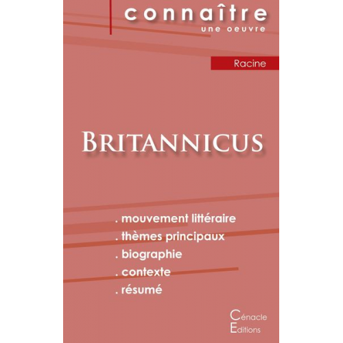 Jean Racine - Fiche de lecture Britannicus de Racine (Analyse littéraire de référence et résumé complet)